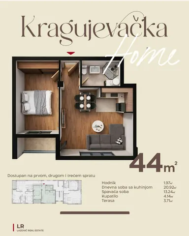 Osnova 44 m²