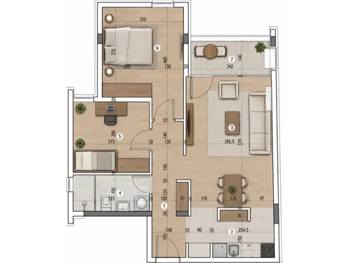 Novogradnja sa 8 stanova — Milana Blagojevića, Pantelej — raspored S3, II sprat, 65,73 m²