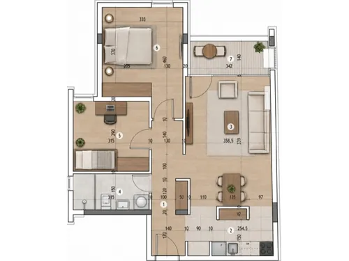 Novogradnja sa 8 stanova — Milana Blagojevića, Pantelej — raspored S5, III sprat, 65,73 m²