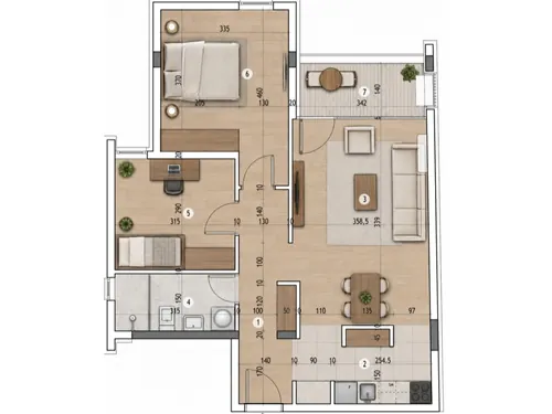 Novogradnja sa 8 stanova — Milana Blagojevića, Pantelej — raspored S7, IV sprat, 65,73 m²