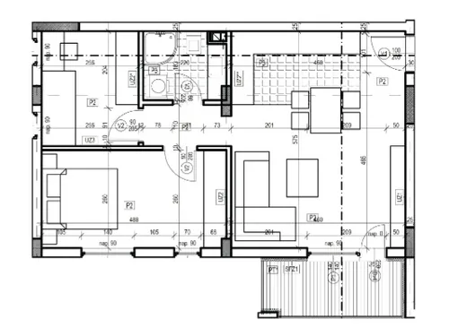 Novogradnja na Panteleju — stanovi 45–65 m², useljenje 2027. — raspored stana 22, II sprat, 56,65 m²