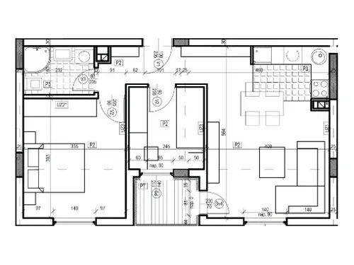Novogradnja na Panteleju — stanovi 45–65 m², useljenje 2027. — raspored stana 23, II sprat, 51,63 m²